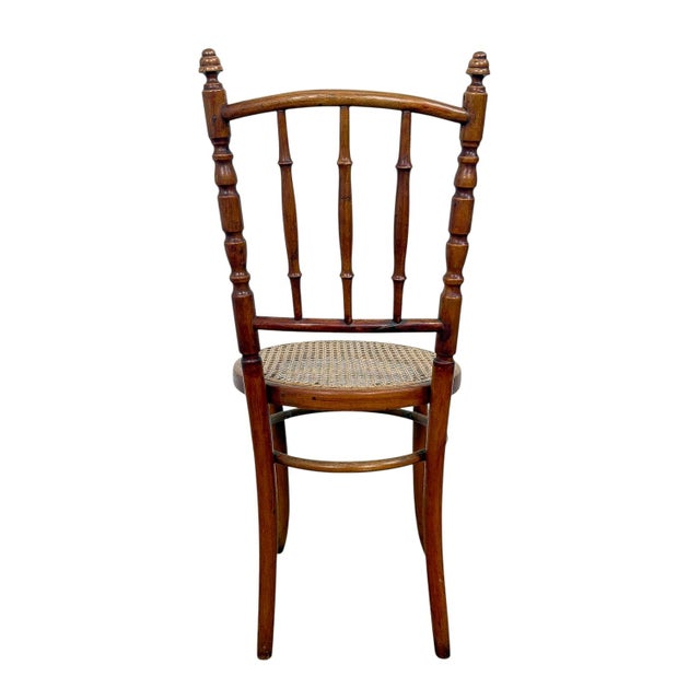 Antique Bentwood Café Chairs in the style of Thonet and Fischel, 1890s, Set of 4 For Sale - Image 5 of 7