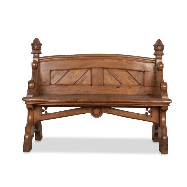 Antique House Elm Bench, 1860 For Sale - Image 3 of 18