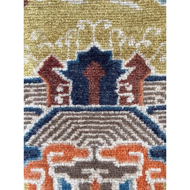 Antique Chinese Ningxia Tibetan Dragon Pillar Rug Qing Dynasty For Sale - Image 12 of 18