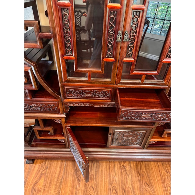 Asymmetrical Multi-Tiered Curio Cabinet / Display Hutch: For Sale - Image 4 of 9