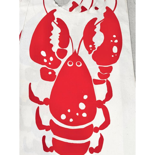 Vintage Hand Printed Lobster Bibs- Set of 4 For Sale - Image 4 of 12