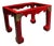 Petite Vintage Red Wooden Ming Table Base With Corner Brackets For Sale