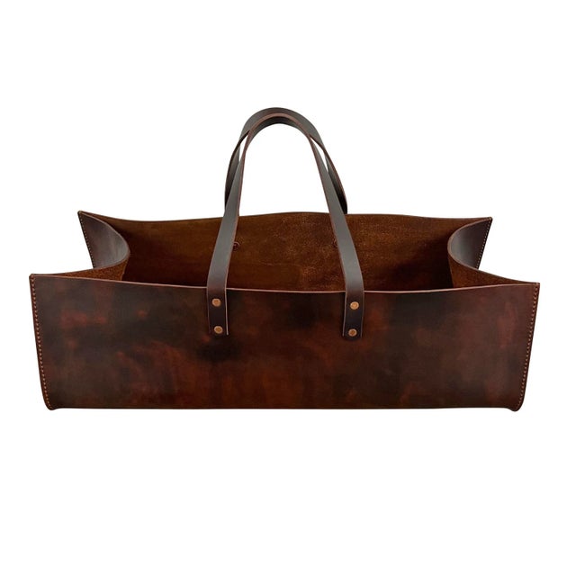 Modern Custom Made Leather Garden Trug For Sale - Image 3 of 8