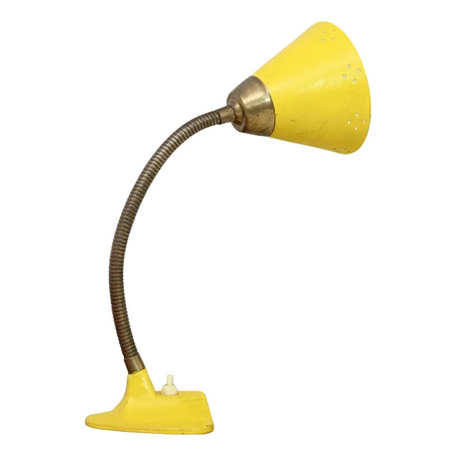 Vintage Yellow Table Lamp, 1960s For Sale