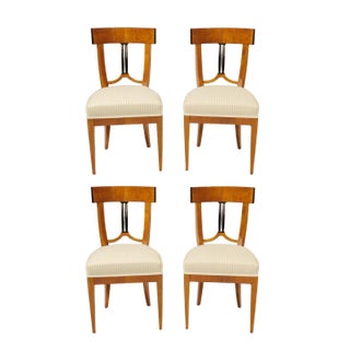 Biedermeier Style Dining Chairs, 1890s, Set of 4 For Sale