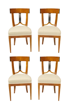 Biedermeier Style Dining Chairs, 1890s, Set of 4