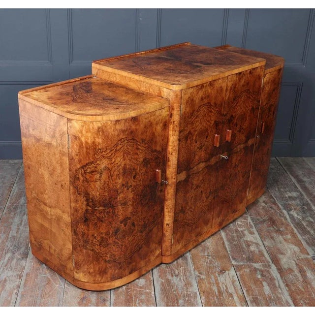 Art Deco English Figured Walnut Sideboard, 1930s For Sale - Image 14 of 18