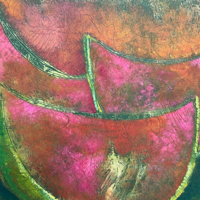 Paper 1980s Byron Gálvez Art Pastel Paper Watermelon Mexico For Sale - Image 7 of 11