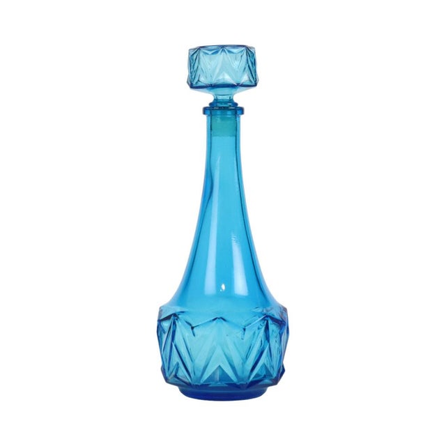 Vintage Cobalt Blue Glass Carafe 0.5l, Belgium, 1950s For Sale - Image 10 of 10