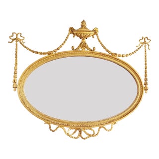Antique Early 20th Century Adam Style Giltwood Mirror For Sale