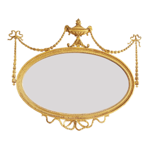 Antique Early 20th Century Adam Style Giltwood Mirror