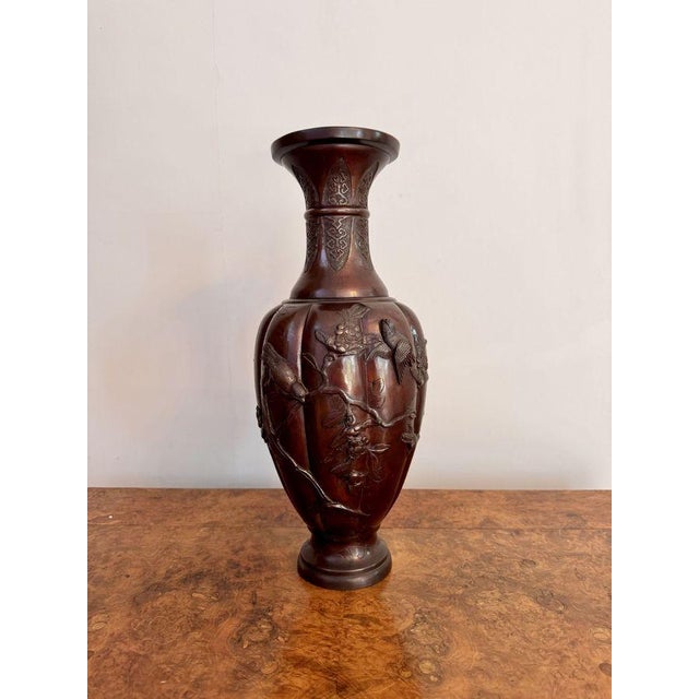 Metal Large Antique Japanese Bronze Vase, 1900 For Sale - Image 7 of 7