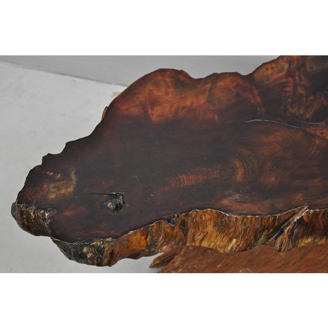 Mid 20th Century Vintage Mid Century Modern Burl Wood Slab Driftwood Sculptural Coffee Table For Sale - Image 5 of 16