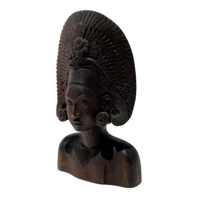 Balinese Carving of a Priestess For Sale