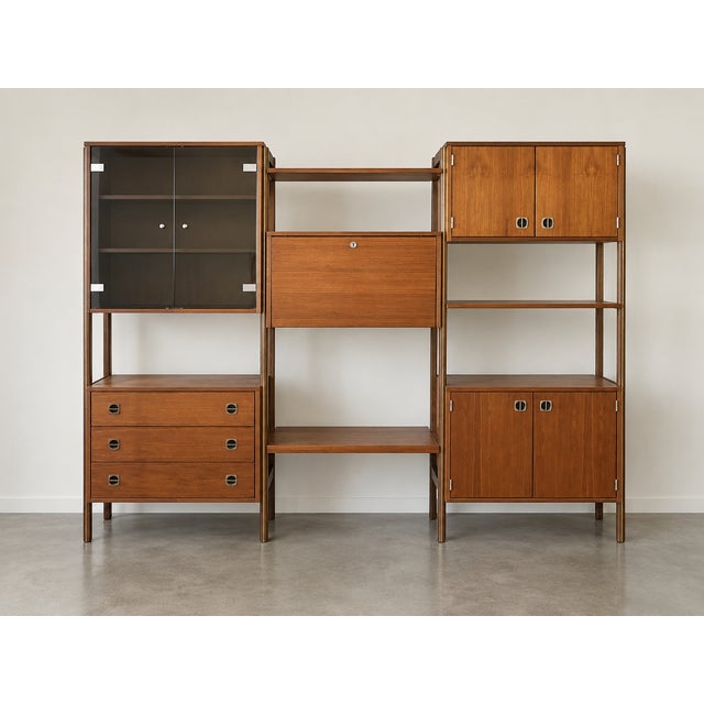 Vintage 1960s Mid Century Modern Shelving Unit or Room Divider freestanding modular design can be configured many...