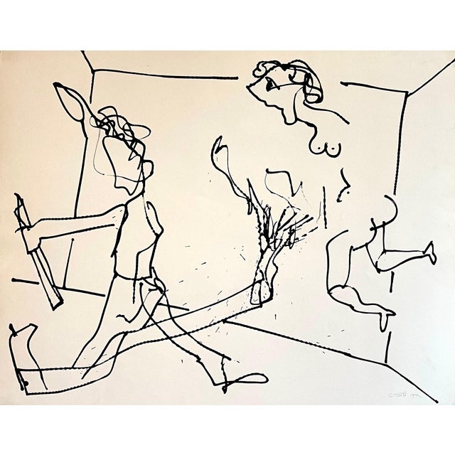 Carmen Cicero, New York School Abstract Expressionist Drawing Watercolor Painting Carmen Cicero, 1972 For Sale