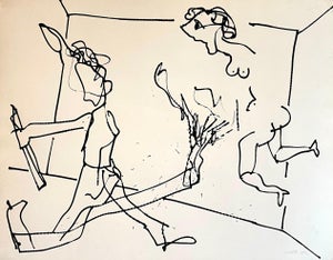Carmen Cicero, New York School Abstract Expressionist Drawing Watercolor Painting Carmen Cicero, 1972
