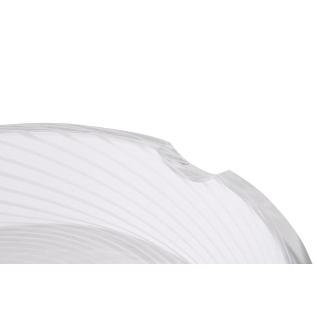 Mid-Century Modern Vintage Spiral White & Clear Murano Glass Dish For Sale - Image 3 of 6