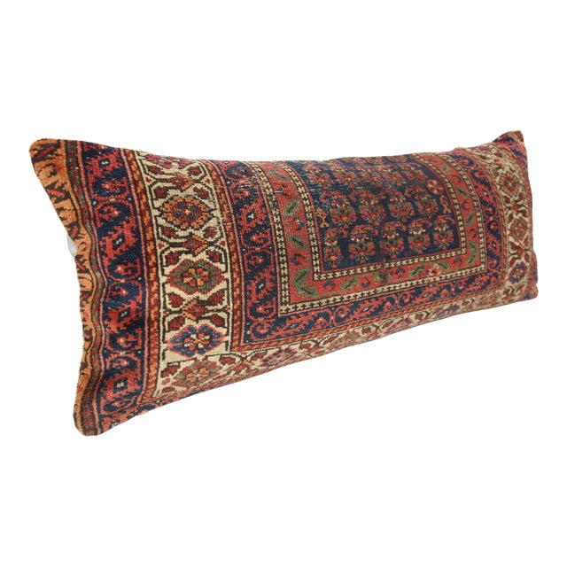 Antique Persian Rug Lumbar Pillow Cover – Decorative Tribal Cushion Cover -16'' X 43'' For Sale