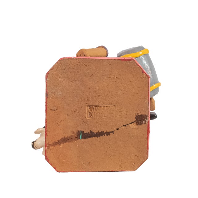 A powerful and authentic piece of Brazilian popular art, this striking hand-painted clay sculpture is signed by the...