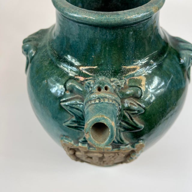 Chinese Chinese Ceramic Wine Jug in Turquoise Early 19th Century For Sale - Image 3 of 13