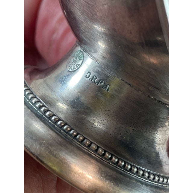 Mid 20th Century Alpaca Silver Embossed Flower Wood Handled Tea Strainer For Sale - Image 12 of 12