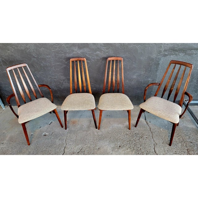 1960s Eva Rosewood Dining Chairs by Niels Koefoed for Koefoeds Hornslet, Denmark - Set 4 For Sale - Image 5 of 17