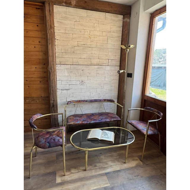 Metal Mid-Century Modern Lounge Set in Brass, 1960s, Set of 4 For Sale - Image 7 of 9