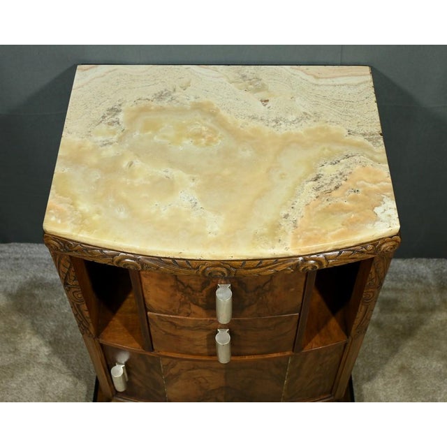 Vintage Art Deco Walnut Burl Bedside Table, 1930 For Sale - Image 6 of 18