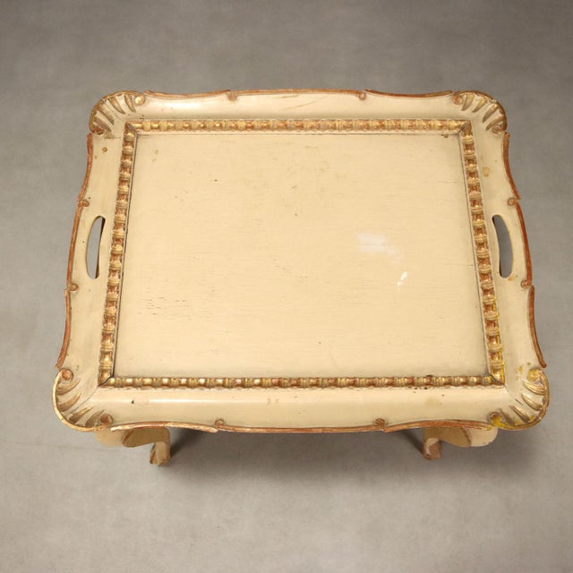 Small Antique Carved Lacquered Beech Table, Italy, 19th Century For Sale - Image 4 of 10