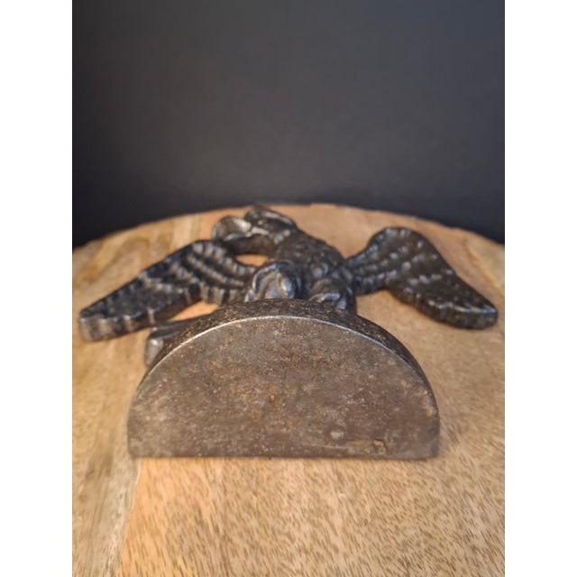 Antique Cast Iron Eagle on Rock Doorstop Patriotic Americana Hubley or Albany For Sale - Image 12 of 17