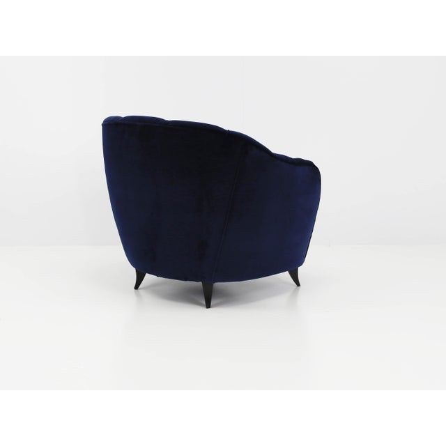 Mod. Shell Chairs in Deep Blue Velvet by Gio Ponti for Case E Giardini, Italy, 1950, Set of 2 For Sale - Image 10 of 16
