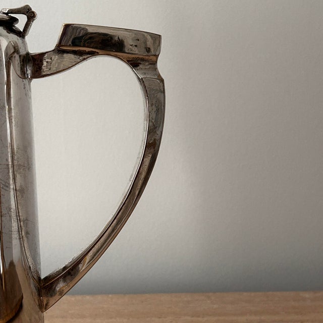 Vintage Mid-Century Modern Silver Plate Hotel Silver Coffee Pot / Hot Water Server For Sale In Washington DC - Image 6 of 8