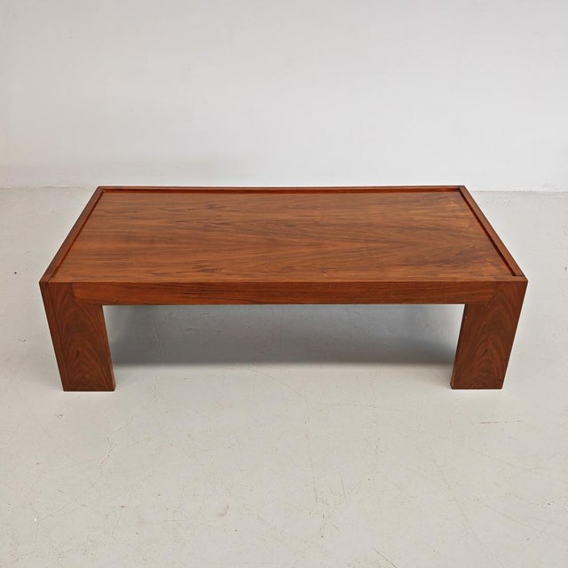 Wood Vintage Rectangular Walnut Coffee Table, 1970s For Sale - Image 7 of 14