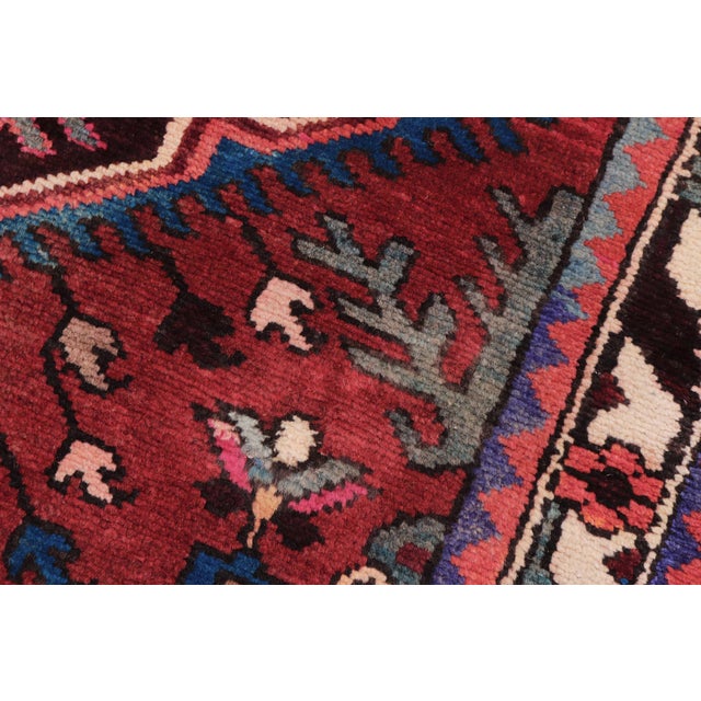 Boho Chic Tabriz Red/Beige Wool Runner Rug- 3'2'' X 9'0'' For Sale In New York - Image 6 of 10