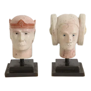 Mystical Prince and Princess Granite Marble Head Sculptures by Scott McLeod