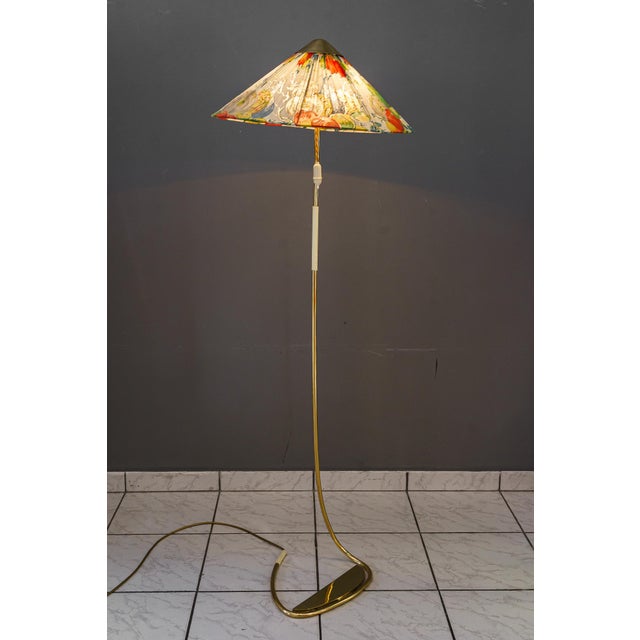 1950s Vintage Floor Lamp with Fabric Shade by Rupert Nikoll, 1950s For Sale - Image 5 of 18