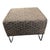 This product is a vintage Mid-Century Modern 28" rectangular ottoman footstool with chrome legs, featuring a unique brown,...