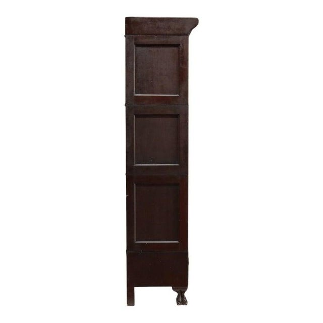 Grand Rapids Arts & Crafts Mahogany 3 Stack Clawfoot Barrister Bookcase C1920 For Sale - Image 11 of 11