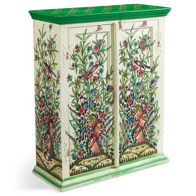 Cabinet with Birds and Flowers, 1940s For Sale - Image 11 of 11