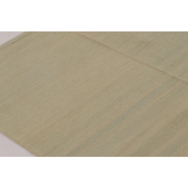 2010s Rug & Kilim’s Contemporary Rez Kilim in Brown and Teal Textural Stripes For Sale - Image 5 of 10