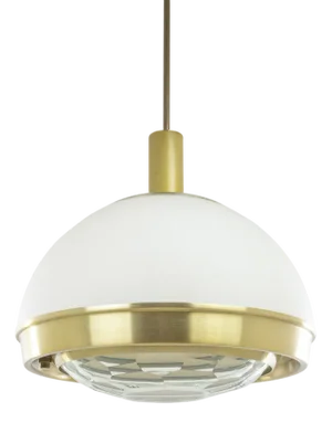Brass and Diamond Glass Pendant by Pia Guidetti Crippa for Lumi Milano, 1960s