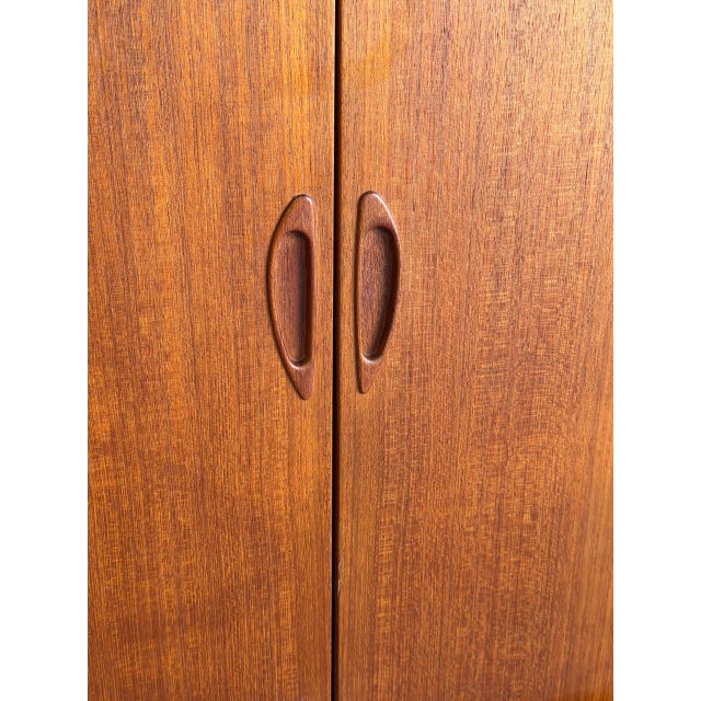 Vintage Danish Modern Teak Sideboard Credenza Sliding Door Cabinet 1960s For Sale - Image 9 of 10