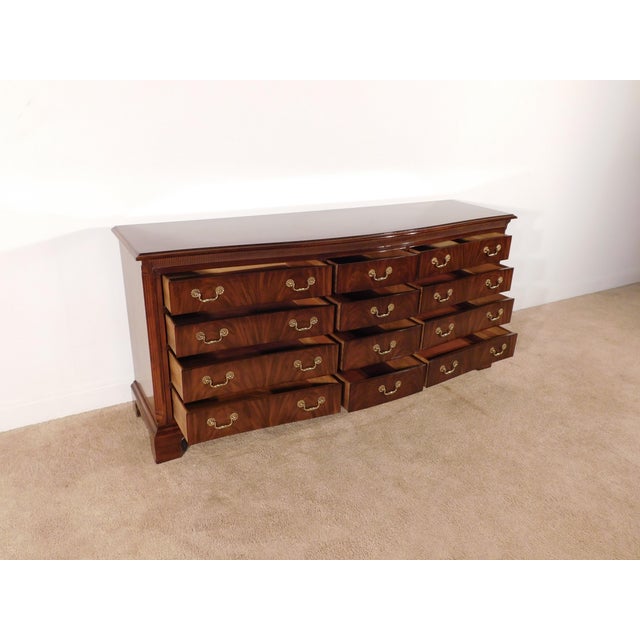 Drexel Flame Mahogany Serpentine 12-Drawer Chippendale Chest Dresser For Sale - Image 14 of 17