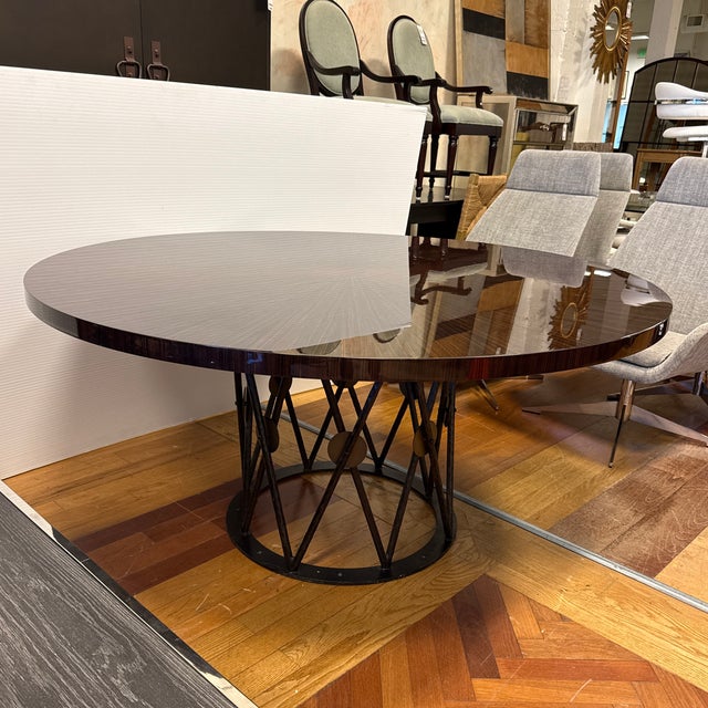 Modern McGuire Furniture Custom Macassar Starburst Dining Table, 63 Inches For Sale - Image 3 of 12