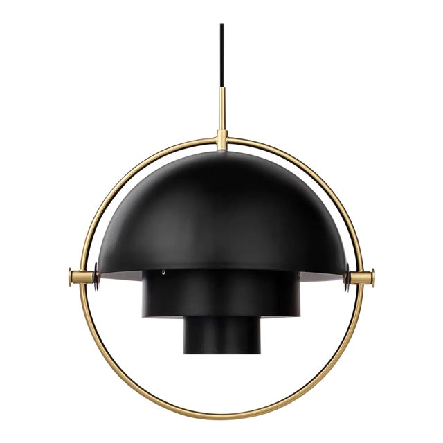 Louis Weisdorf 'Multi-Lite' Pendant Lamp in Black / Brass For Sale