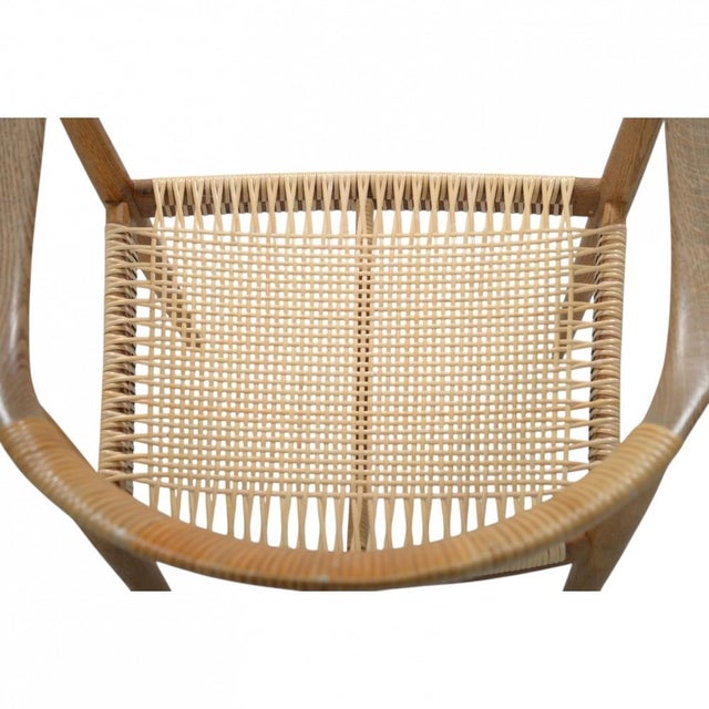 Wood The JH501 Chair in Oak and Wicker by Hans Wegner, 1960s For Sale - Image 7 of 15
