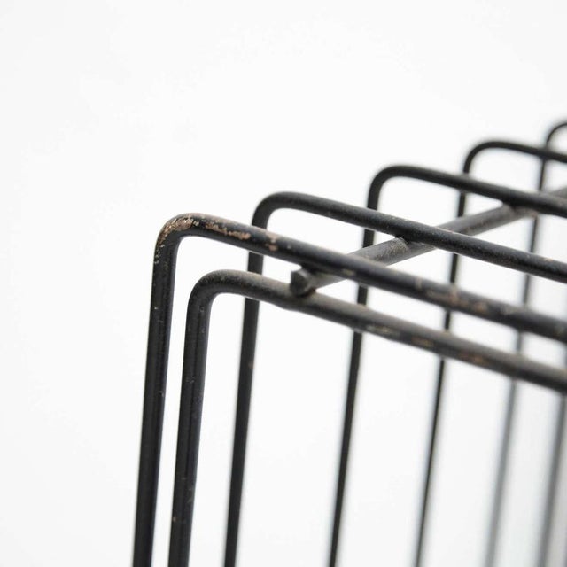 Mid-Century Modern Dutch Metal Minimalist Black Bookshelve, 1960s For Sale - Image 9 of 11