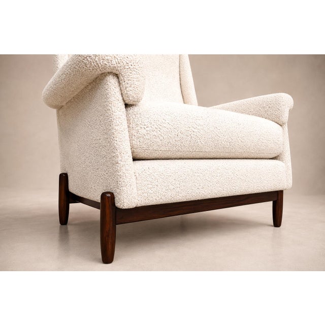 Jorge Jabour Club Chair in Brazilian Rosewood and Bouclé, Brazil, 1960s For Sale - Image 11 of 18
