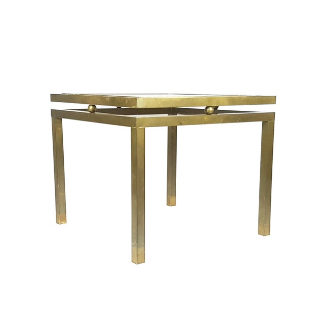 1970s Italian Coffee Table in White Marble and Brass, 1970s For Sale - Image 5 of 10